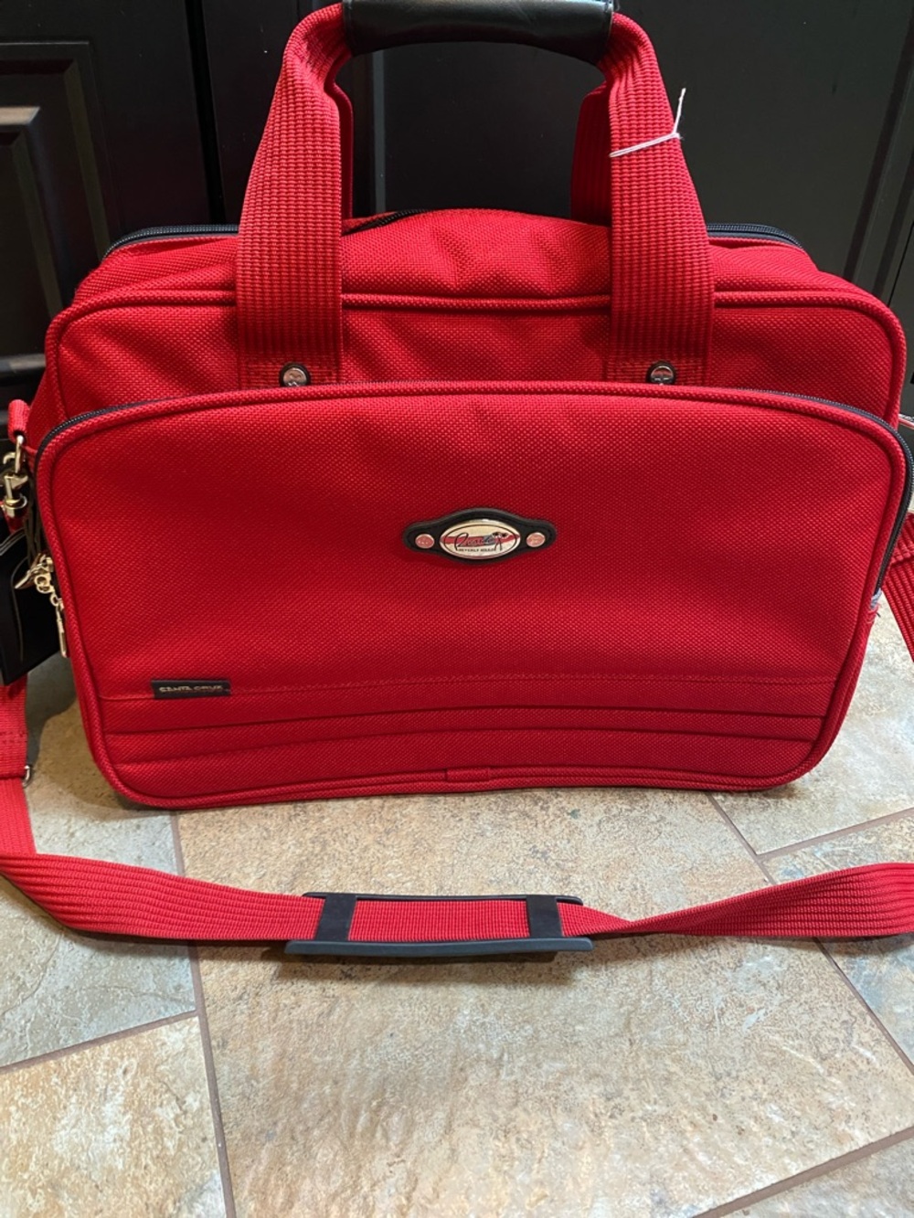 Samsonite Red Laptop Bag with Shoulder Strap